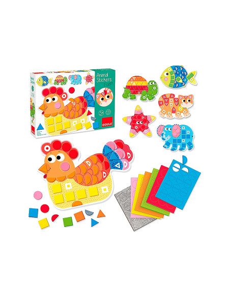 Juego goula didactico animal stickers foam