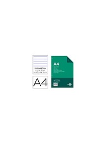 Recambio liderpapel a4 100 hojas 100gm2 horizontal con doble margen 4 taladros