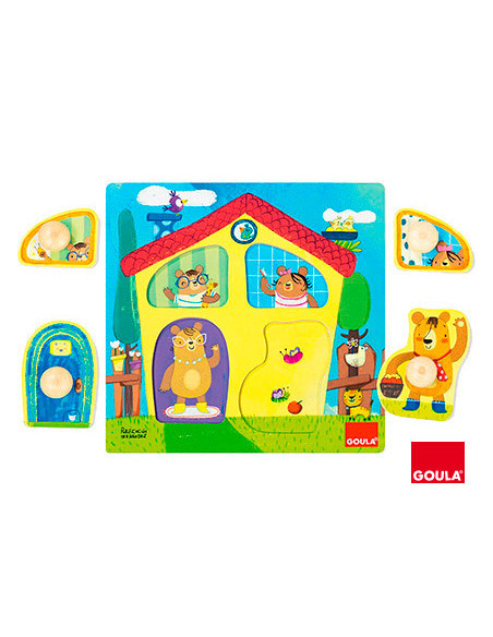 Juego goula didactico puzle casa familia osos