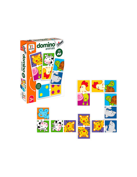 Juego diset educativo domino animals