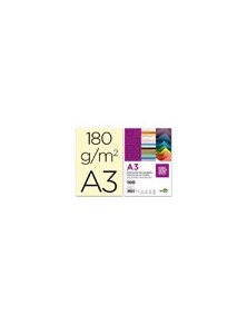 Cartulina liderpapel a3 180gm2 crema paquete de 100 hojas