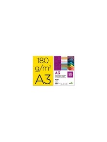 Cartulina liderpapel a3 180gm2 amarillo paquete de 100 hojas