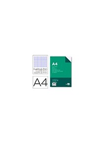 Recambio liderpapel a4 100 hojas 100gm2 cuadro 4mm con margen 4 taladros