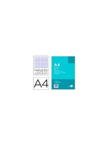 Recambio liderpapel a4 100 hojas 75gm2 cuadro 4mm con margen 4 taladros