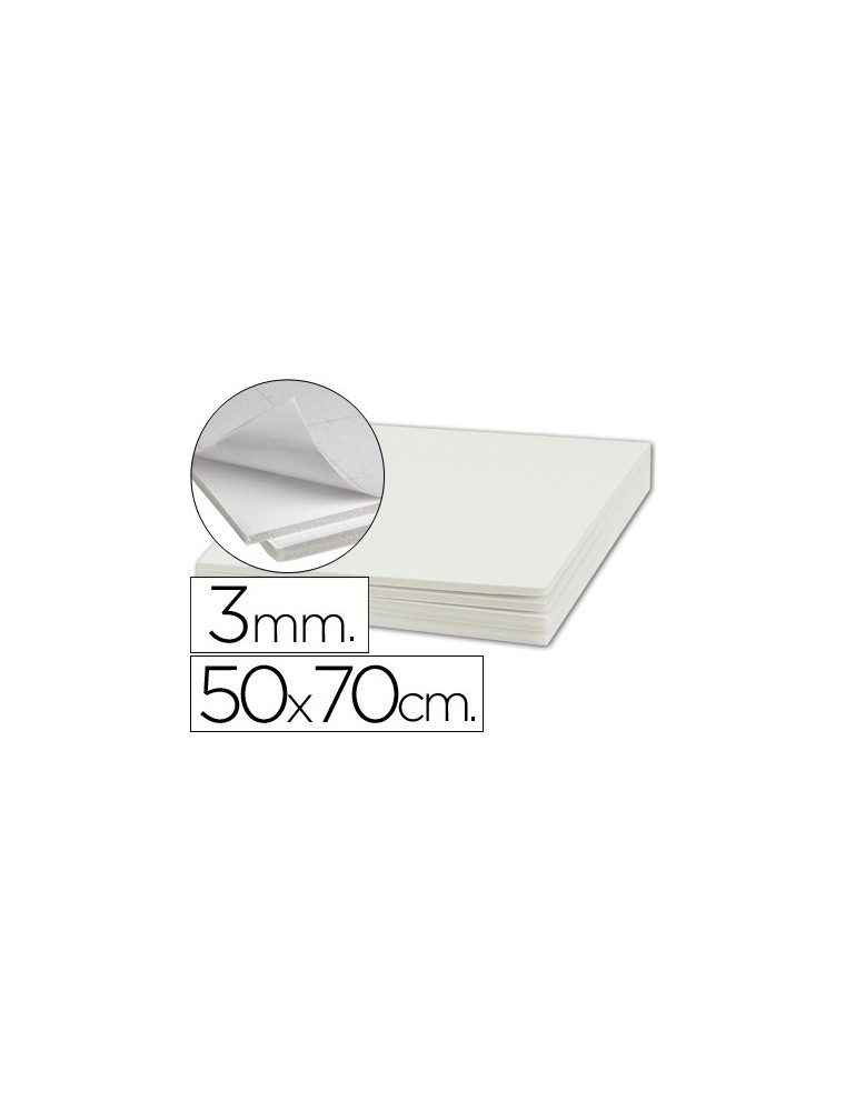 Carton pluma liderpapel adhesivo 1 cara 50x70 cm espesor 3 mm