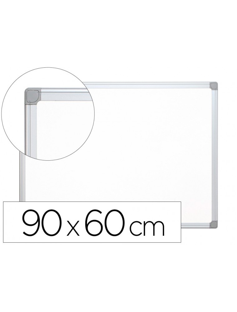 Pizarra blanca q-connect lacada magnetica marco de aluminio 90x60 cm