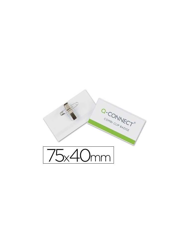 Identificador q-connect con pinza e imperdible kf01568 40x75 mm