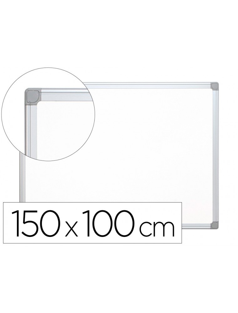 Pizarra blanca q-connect lacada magnetica marco de aluminio 150x100 cm