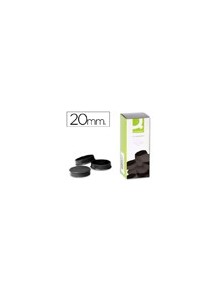 Imanes para sujecion q-connect ideal para pizarras magneticas20 mm negro -caja de 10 imanes