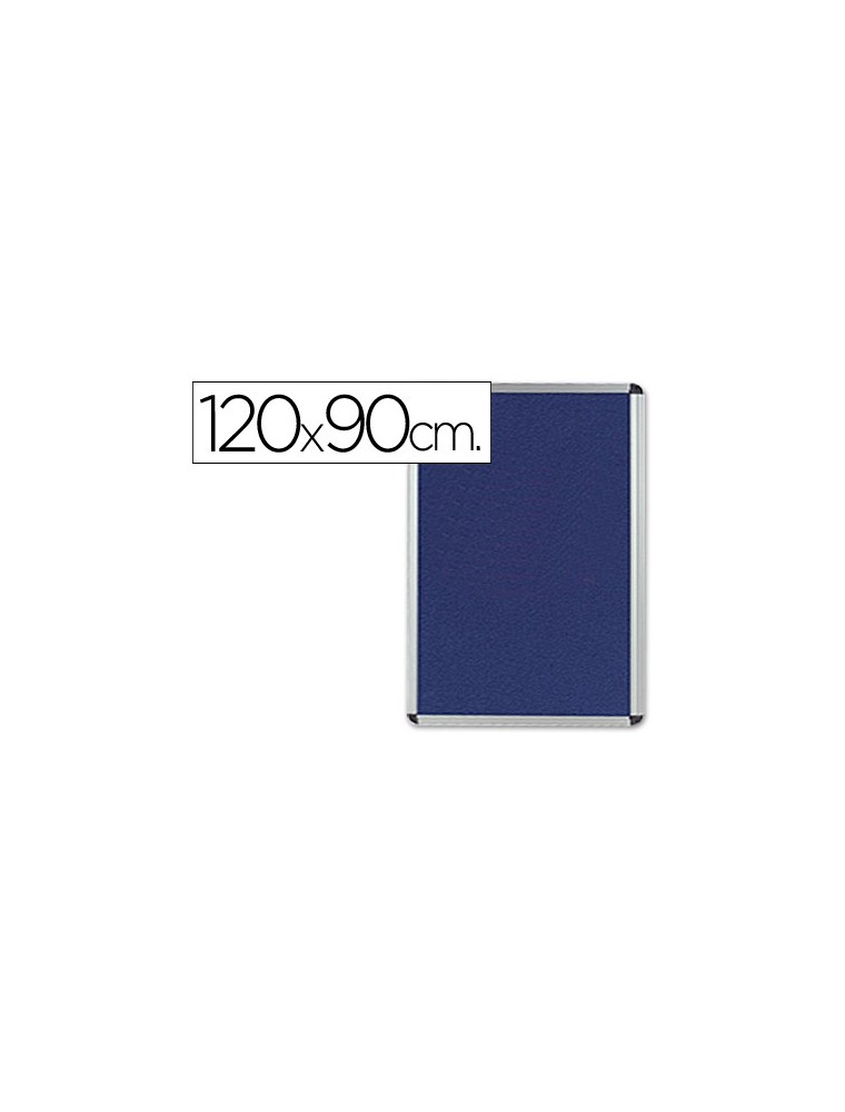 Tablero de anuncios q-connect mural grande fieltro azul 120x90 cm