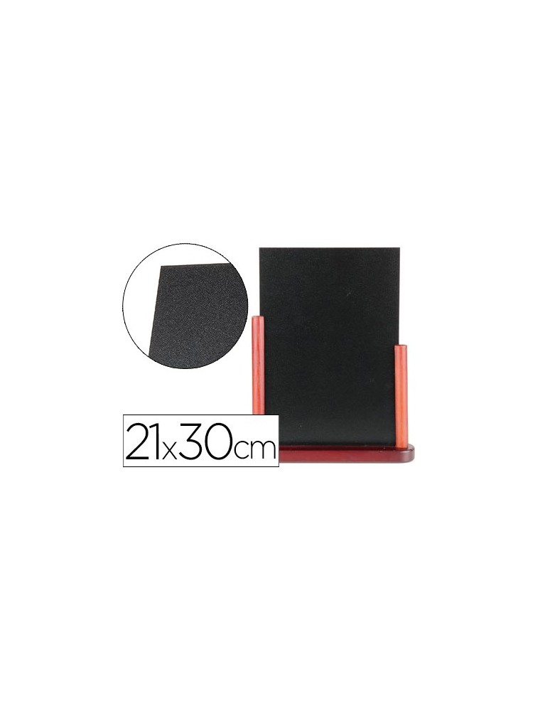 Pizarra negra liderpapel doble cara de madera con superficie para rotuladores tipo tiza 21x30cm