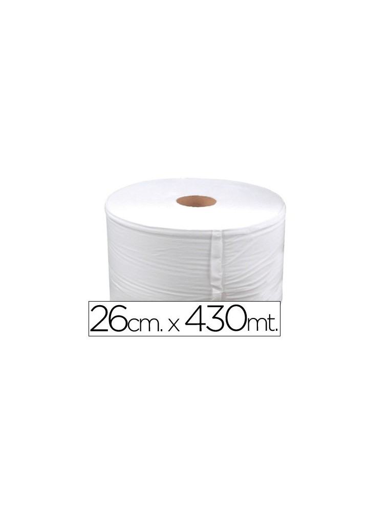 Papel secamanos industrial 26 cms de ancho x 400 mts aprox diametro 33,5 cm para el dispensador 46826