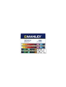 Lapices cera manley caja de 50 colores surtidos