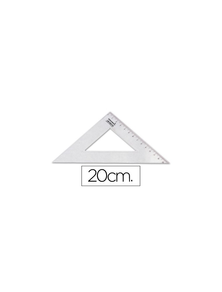 Escuadra liderpapel 20 cm plastico cristal