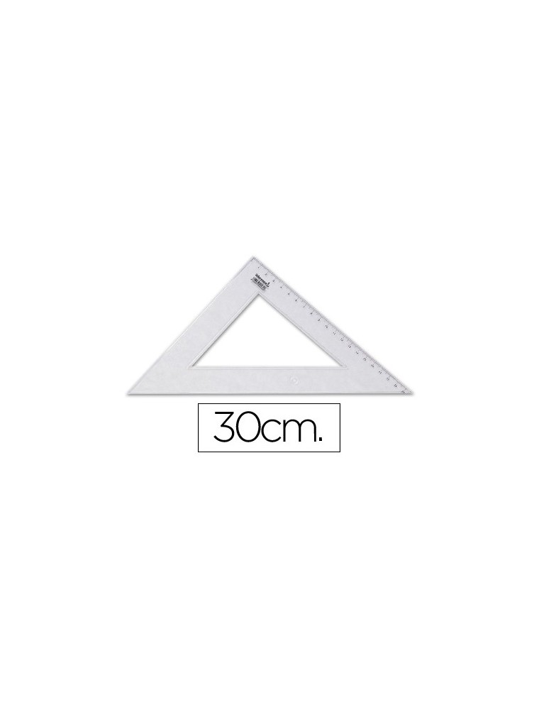 Escuadra liderpapel 30 cm plastico cristal