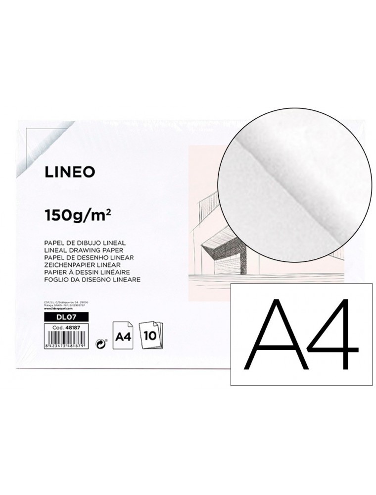 Papel dibujo liderpapel 210x297mm 150gm2 sin recuadropack de 10