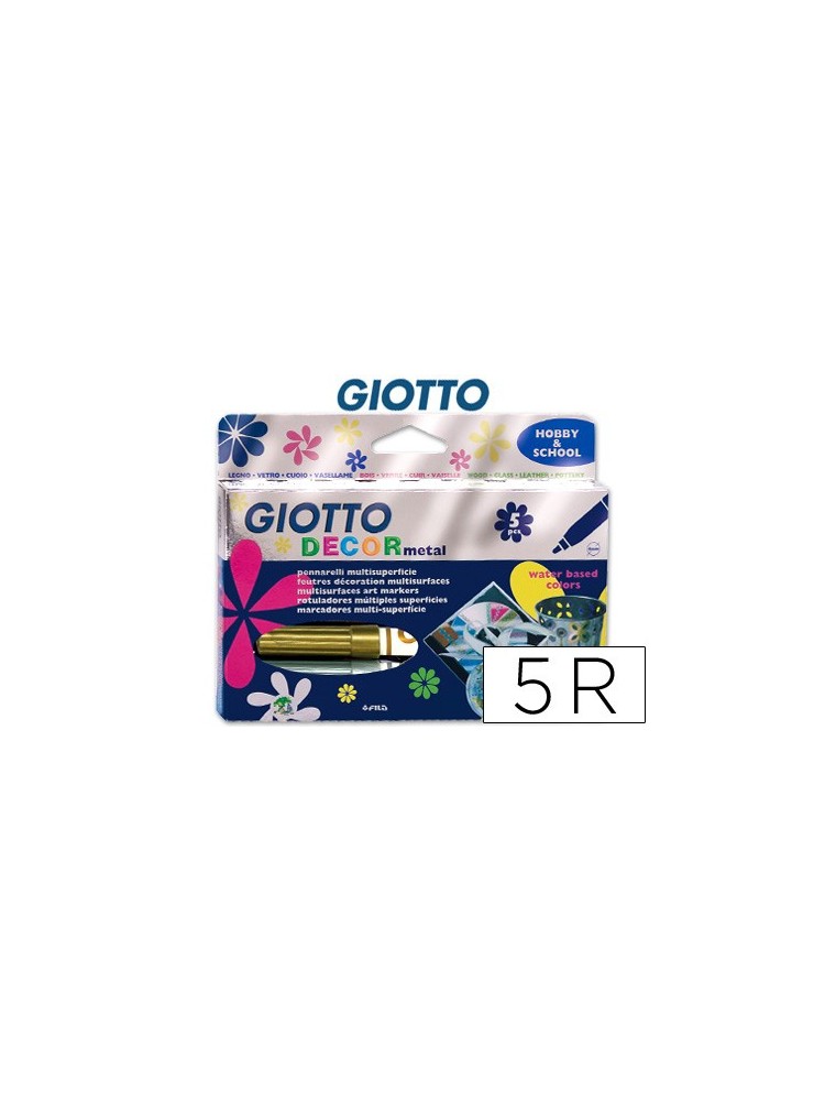 Rotulador giotto decor metal caja de 5 rotuladores