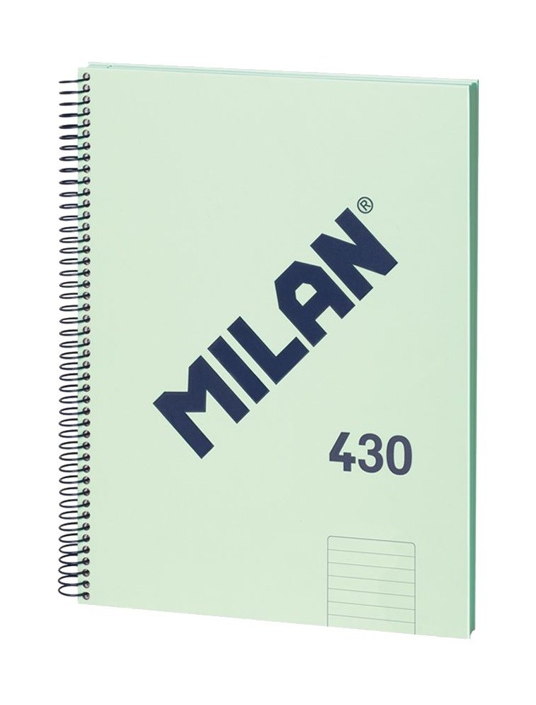 Cuaderno A4 con espiral, papel papel pautado a líneas línea simple de 7 mm. y tapa dura, 80 hojas de 95 grm², 1918 color Verd