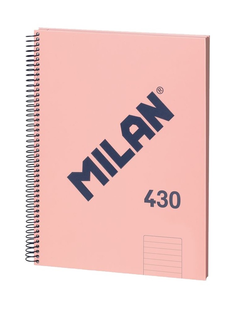 Cuaderno A4 con espiral, papel papel pautado a líneas línea simple de 7 mm. y tapa dura, 80 hojas de 95 grm², 1918 color Rosa