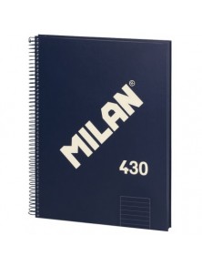 Cuaderno A4 con espiral, papel papel pautado a líneas línea simple de 7 mm. y tapa dura, 80 hojas de 95 grm², 1918 color Azul