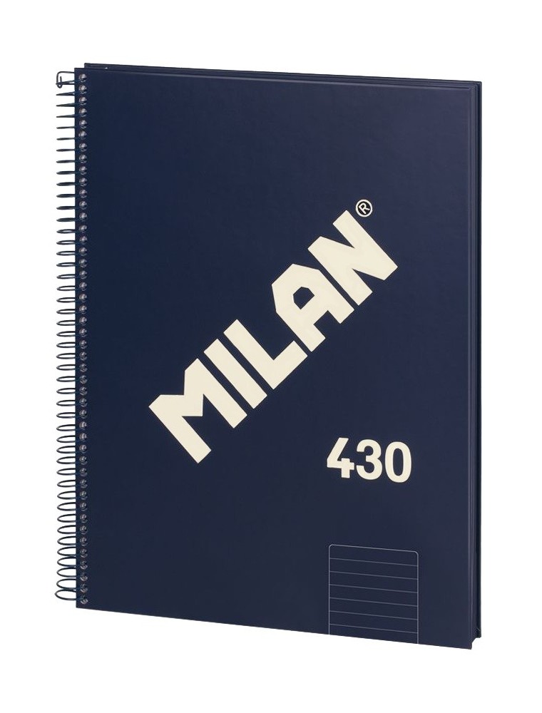 Cuaderno A4 con espiral, papel papel pautado a líneas línea simple de 7 mm. y tapa dura, 80 hojas de 95 grm², 1918 color Azul