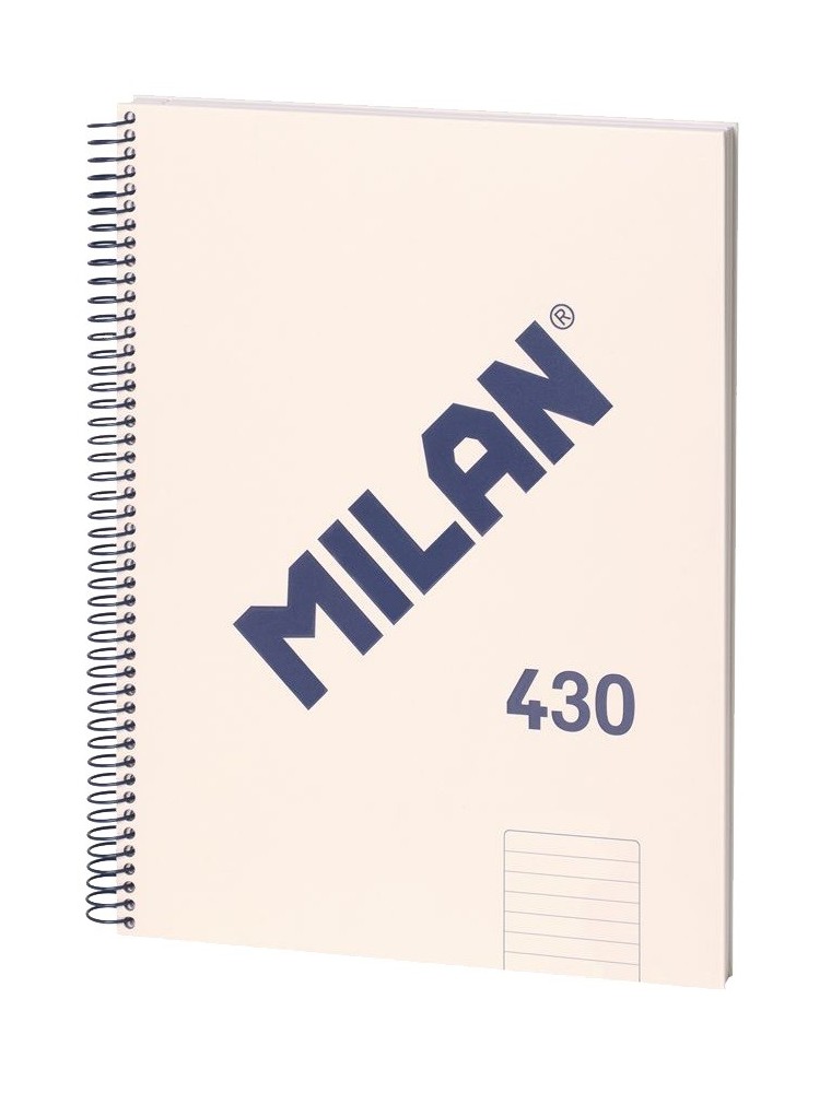 Cuaderno A4 con espiral, papel papel pautado a líneas línea simple de 7 mm. y tapa dura, 80 hojas de 95 grm², 1918 color Beig