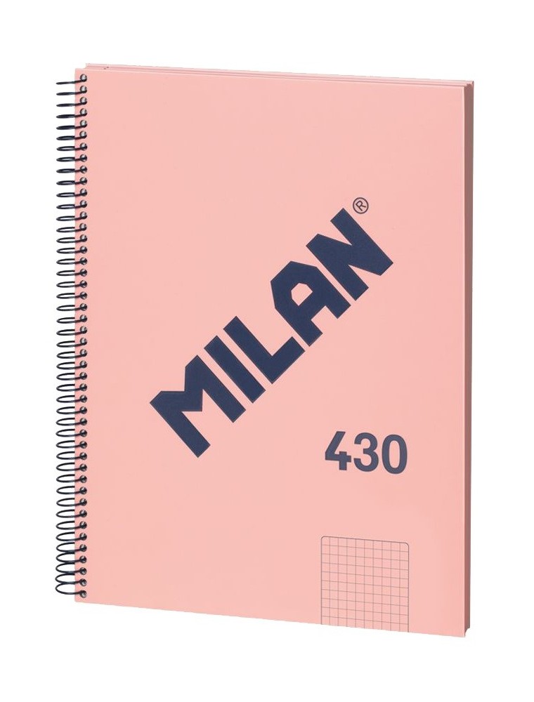 Cuaderno A4 con espiral, papel cuadriculado 5 x 5 mm y tapa dura, 80 hojas de 95 grm², 1918 color Rosa