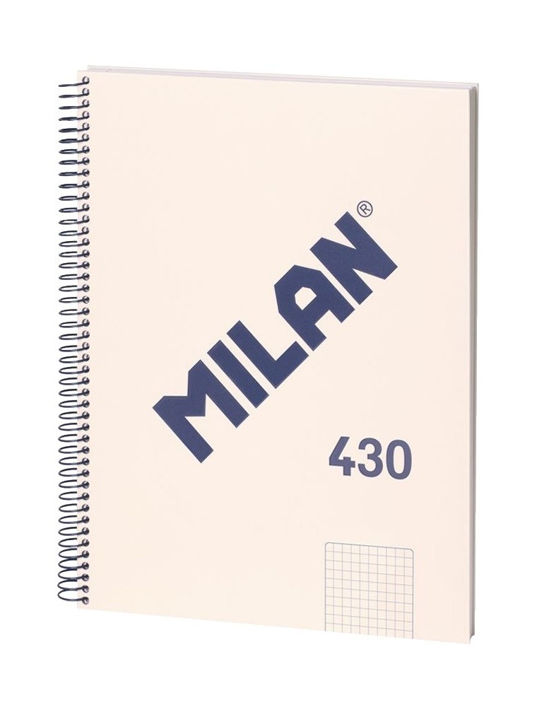 Cuaderno A4 con espiral, papel cuadriculado 5 x 5 mm y tapa dura, 80 hojas de 95 grm², 1918 color beige