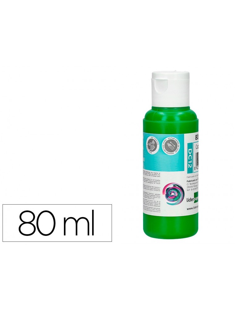 Pintura acrilica liderpapel bote de 80 ml verde