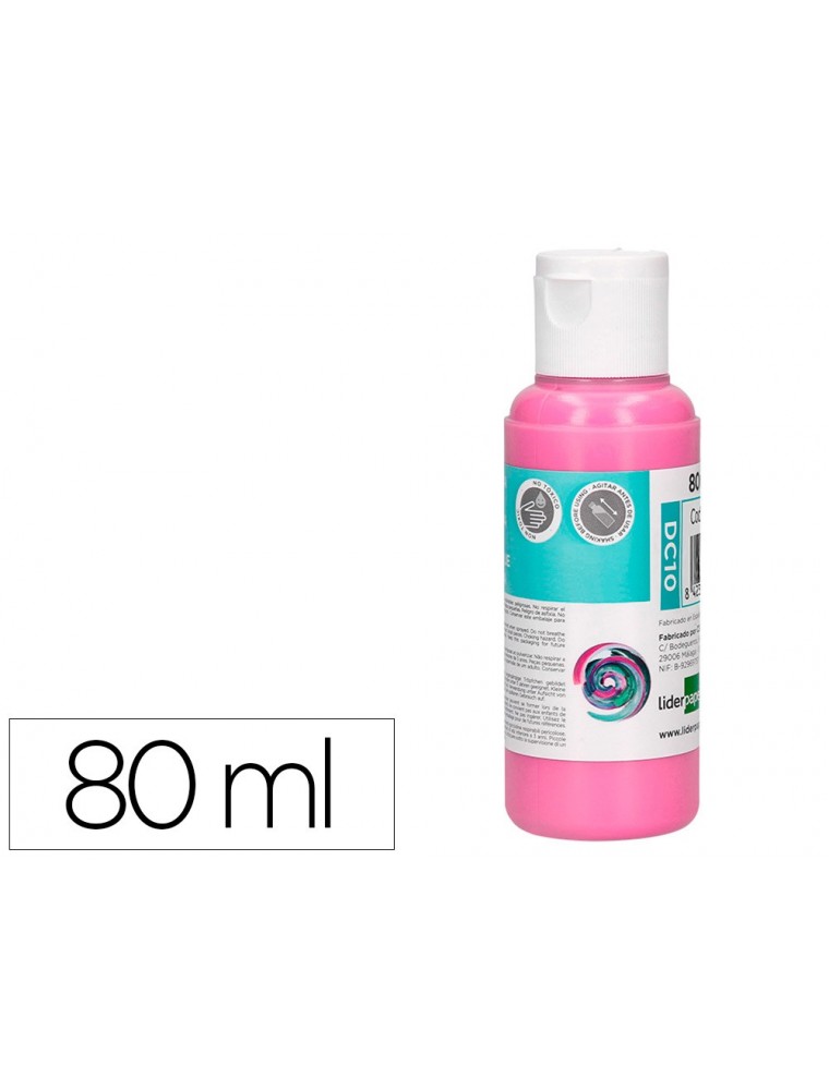 Pintura acrilica liderpapel bote de 80 ml rosa