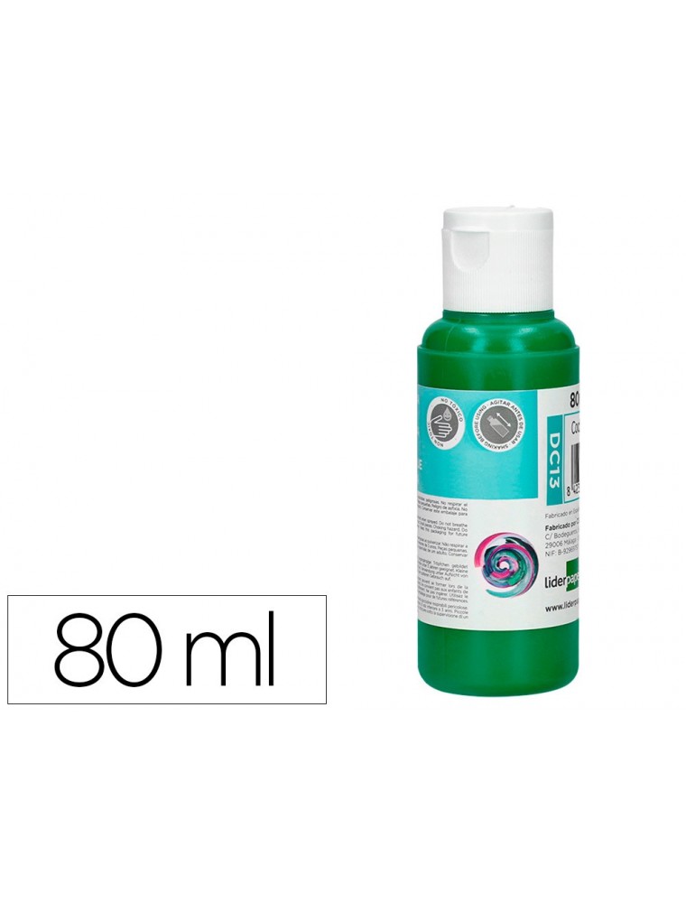 Pintura acrilica liderpapel bote de 80 ml verde oscuro