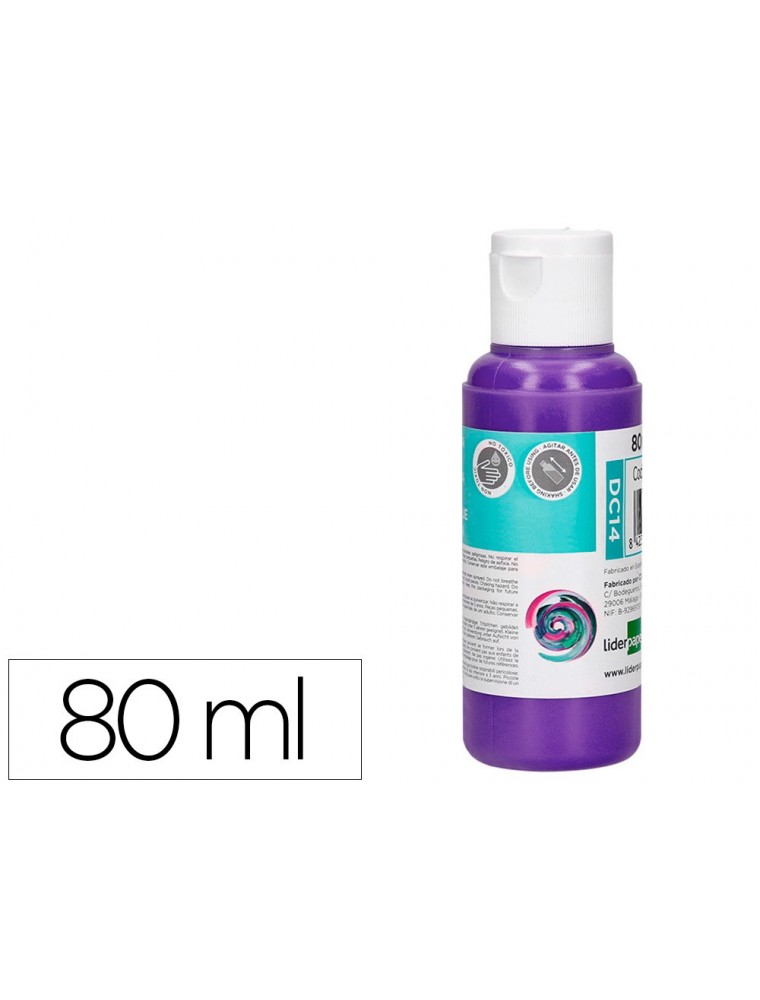 Pintura acrilica liderpapel bote de 80 ml violeta