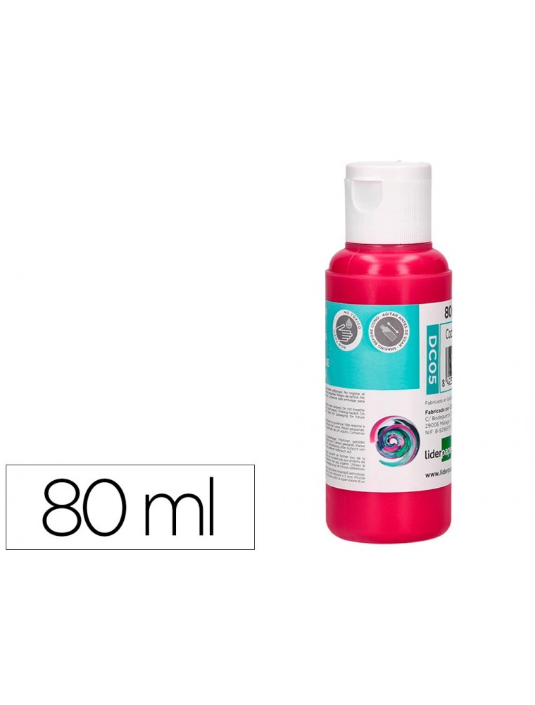 Pintura acrilica liderpapel bote de 80 ml magenta