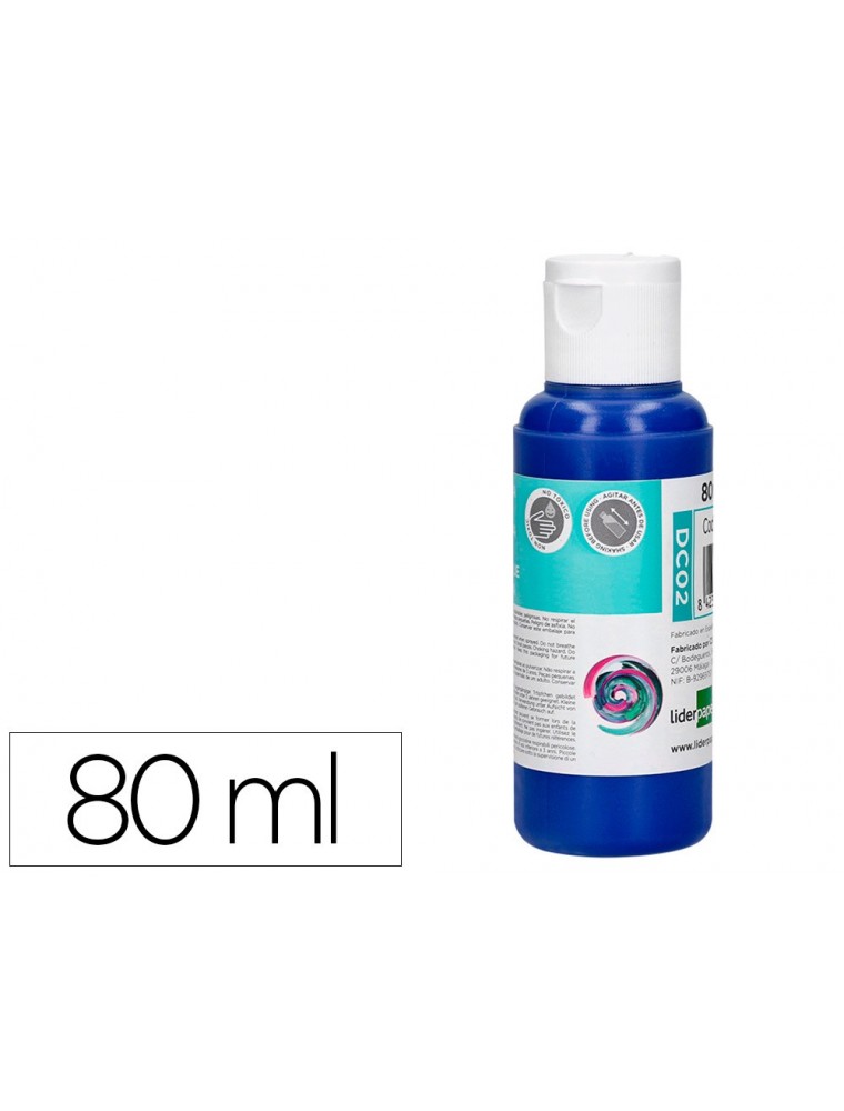 Pintura acrilica liderpapel bote de 80 ml azul ultramar