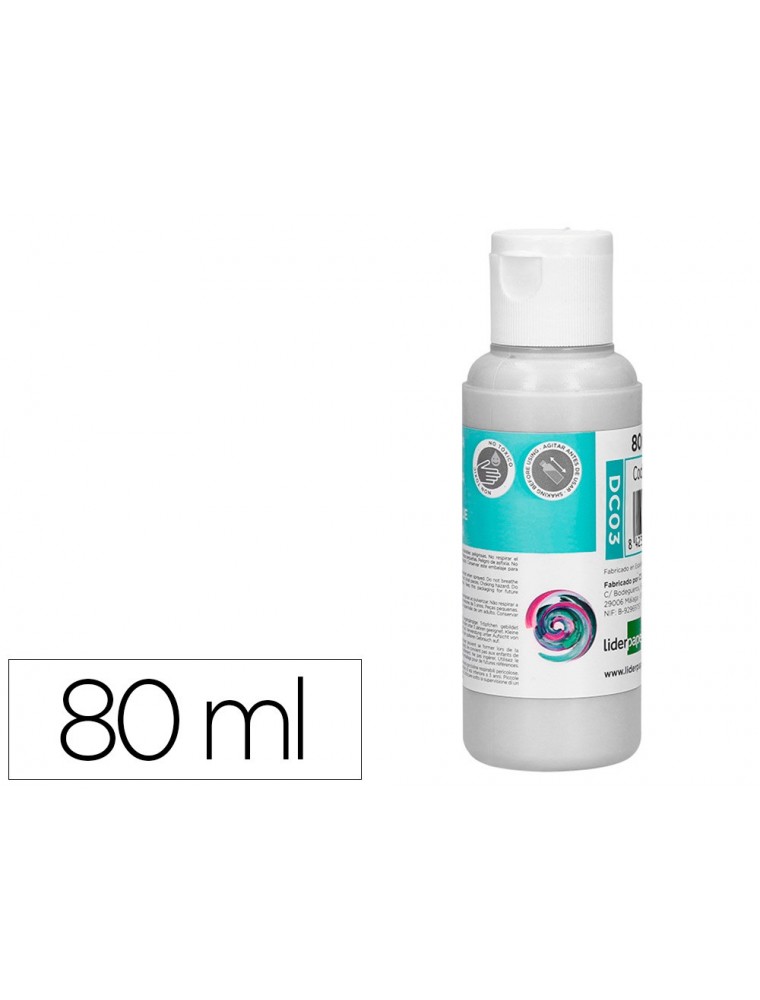 Pintura acrilica liderpapel bote de 80 ml blanco