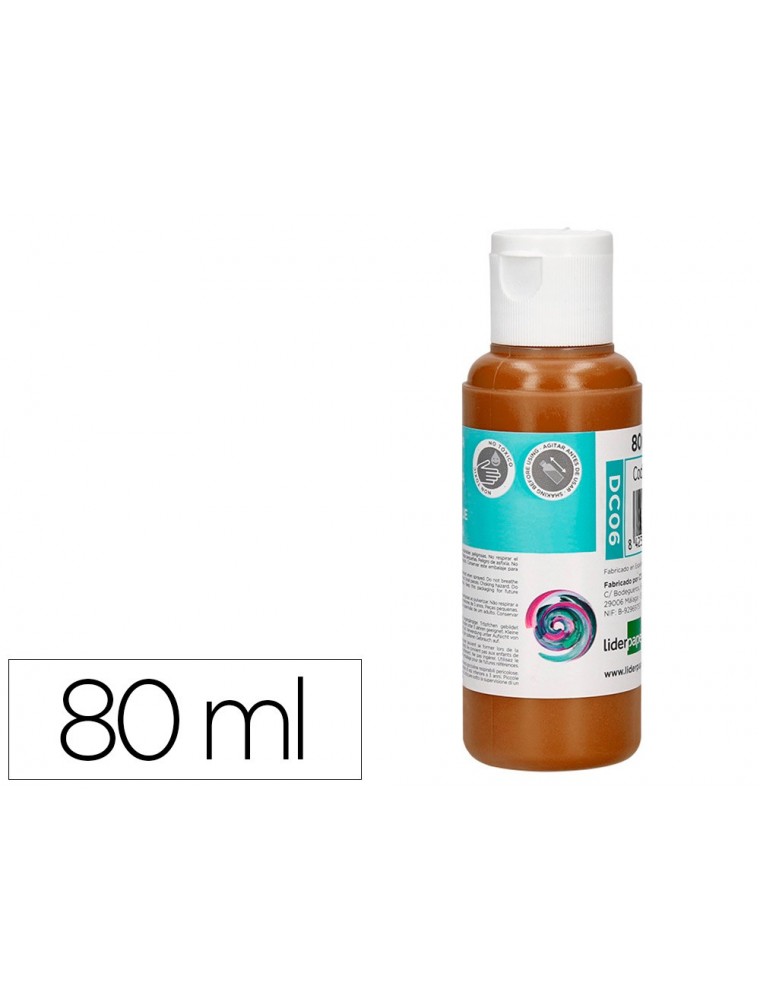 Pintura acrilica liderpapel bote de 80 ml marron