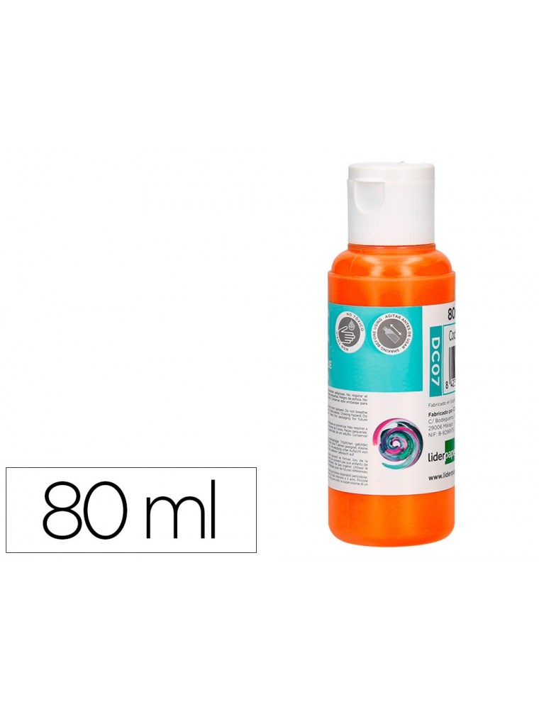 Pintura acrilica liderpapel bote de 80 ml naranja