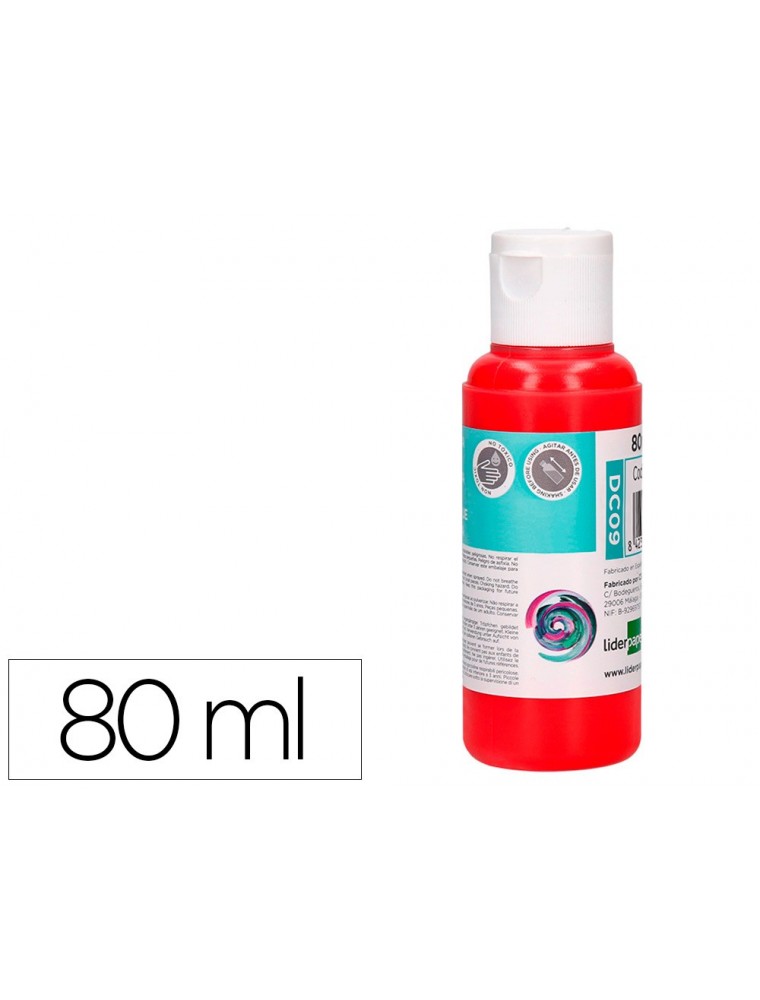 Pintura acrilica liderpapel bote de 80 ml rojo