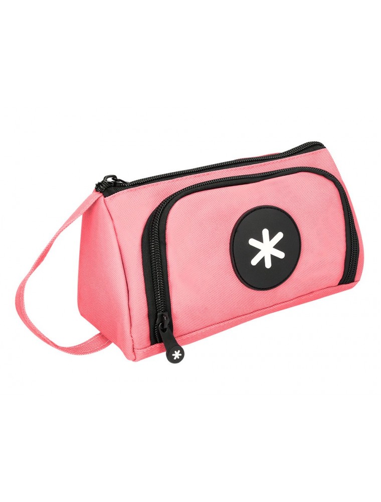 Bolso escolar portatodo antartik con bolsillo delantero desplegable color coral 110x85x200 mm