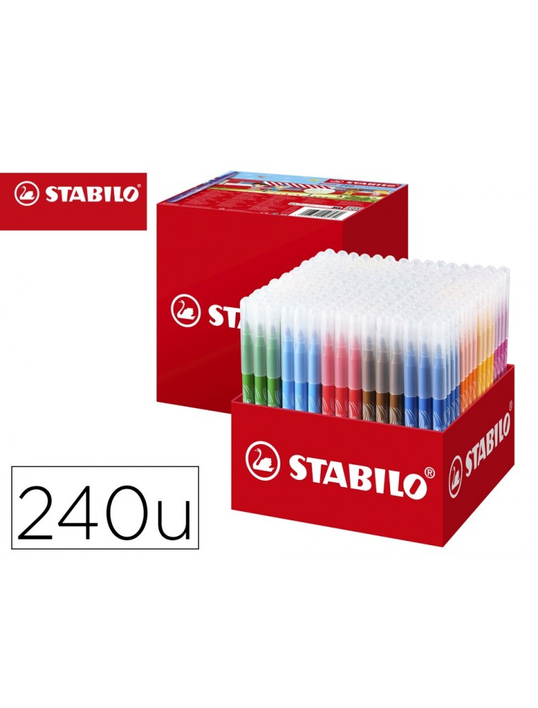 Rotulador stabilo power school pack de 240 unidades surtidas 20 colores