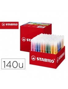 Rotulador stabilo power max school pack de 140 unidades surtidas 16 colores