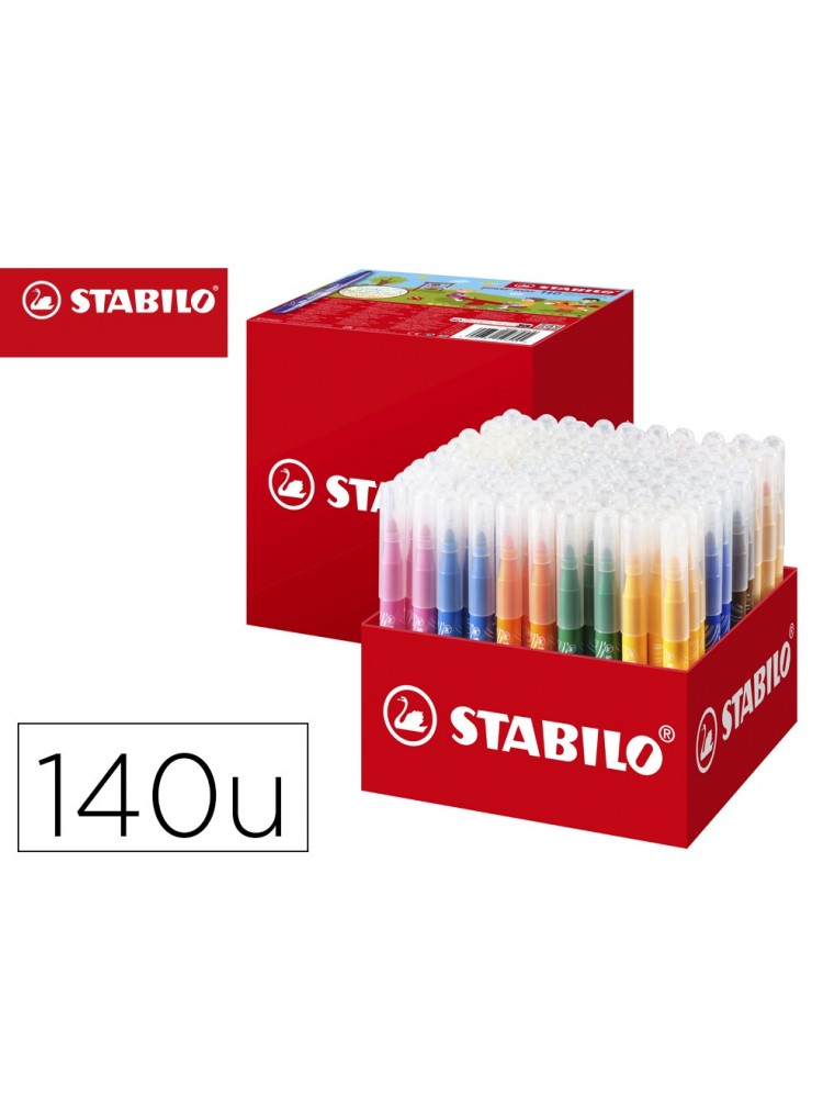 Rotulador stabilo power max school pack de 140 unidades surtidas 16 colores