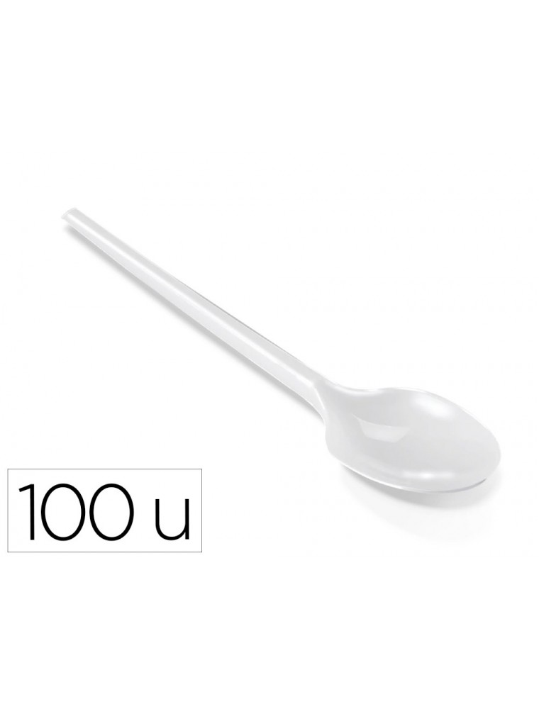 Cucharilla de plastico blanco reutilizable paquete de 100 unidades