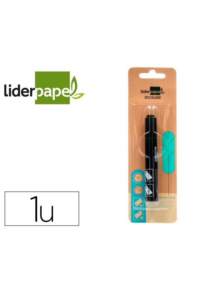 Rotulador liderpapel ecouse detector de billetes falsos cuerpo plastico 100 reciclado en blister