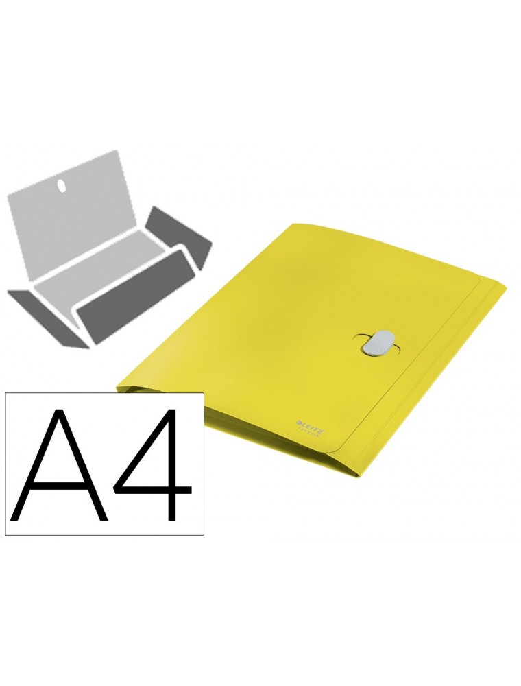 Carpeta leitz recycle gomas tres solapas din a4 polipropileno amarillo