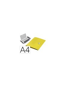 Carpeta leitz recycle gomas tres solapas din a4 polipropileno amarillo