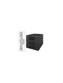 Fichero cajones de sobremesa leitz recycle 4 cajones color negro 287x270x363 mm