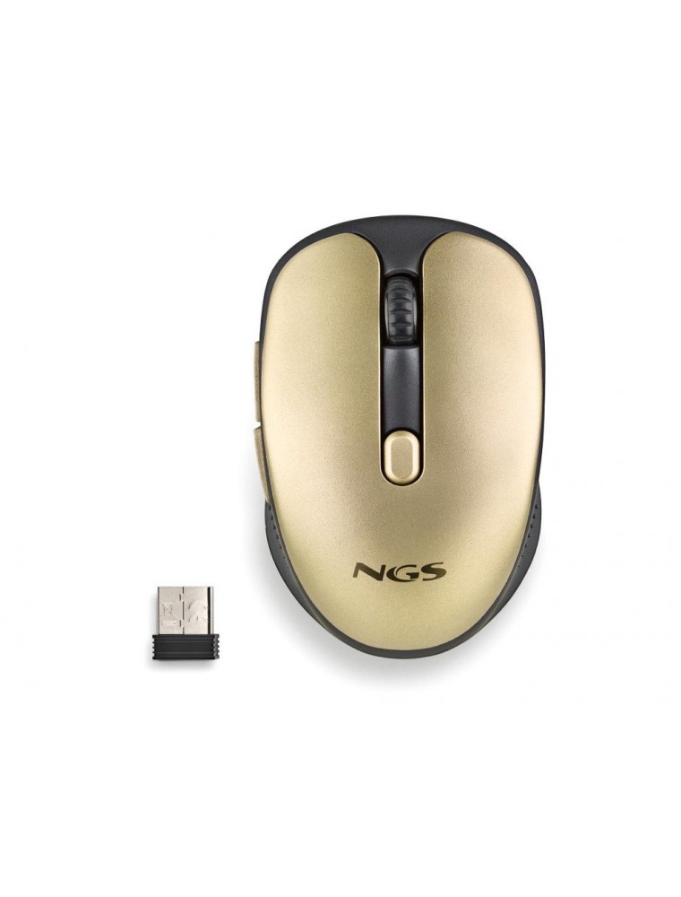 Raton ngs evo rust optico 80012001600 dpi inalambrico 5 botones teclas silenciosas receptor usb 2,4 ghz dorado