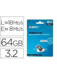 Memoria emtec usb 3.2 dual...