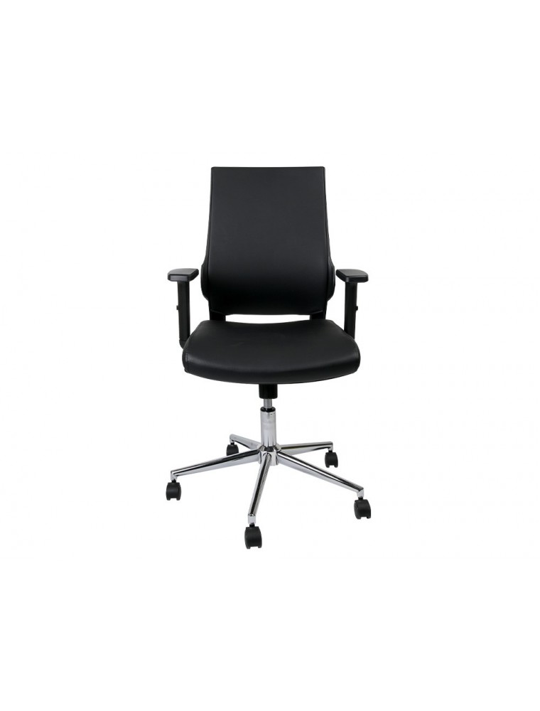 Silla giratoria q-connect respaldo medio de similpiel regulable en altura 980100x630x625 mm color negro